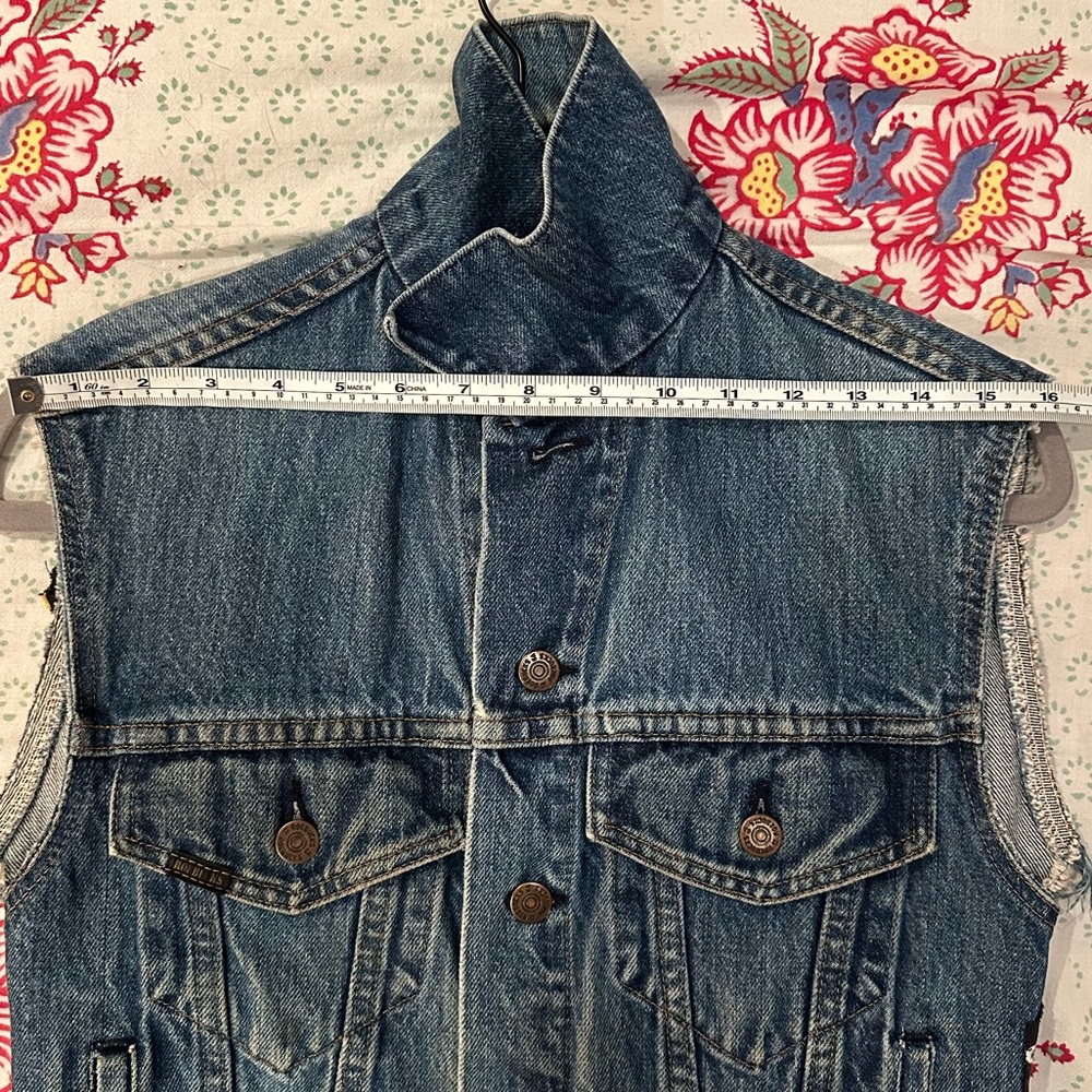 Custom 1994 Guns N' Roses Stacked Skulls denim vest sz S *VINTAGE ONE OF A KIND* - Picture 9 of 12